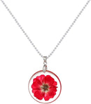 Women's pressed natural daisy resin pendant necklace