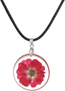 Women's pressed natural daisy resin pendant necklace