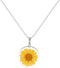 Women's pressed natural daisy resin pendant necklace