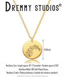 Dremmy Studios Birthday Flower Pendant Necklace 18K Gold Plated Exquisite Minimalist Birthday Flower Disc Pendant Carved Coin Necklace Minimalist Exquisite Customized Gift for Mom and Daughter, Metal, No Gems