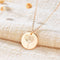 Dremmy Studios Birthday Flower Pendant Necklace 18K Gold Plated Exquisite Minimalist Birthday Flower Disc Pendant Carved Coin Necklace Minimalist Exquisite Customized Gift for Mom and Daughter, Metal, No Gems