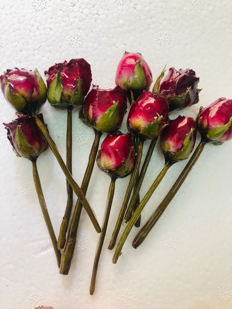 Dried flower glue rose charm pendant