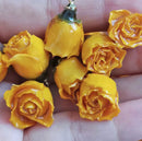 Dried flower glue rose charm pendant