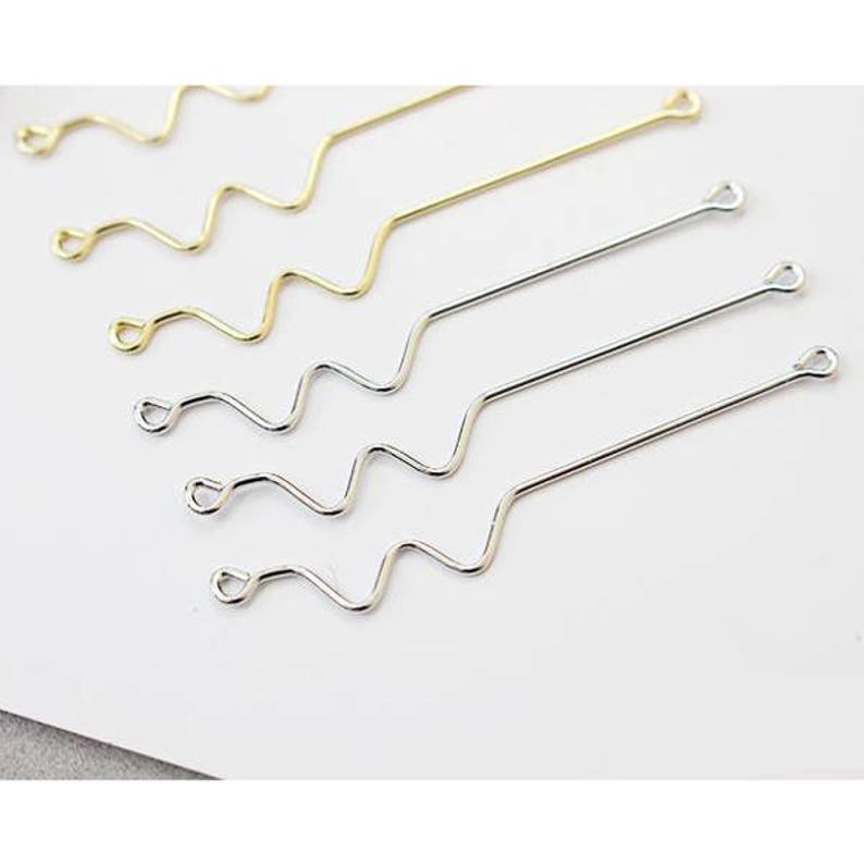 30pcs Arc connecting rod long curve earrings supplies ear stud Jewelry Findings Jewelry Supplies DIY connector