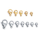 25PCS,Stainless steel Lobster clasp lobster clasps, 6*9MM/6*10MM/7*11MM/8*13MM/9*15MM necklace findings, jewellery clasps