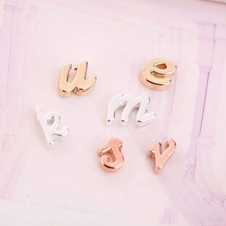 bulk 1set for 26 letter charm,Gold Initial Charm,Vermeil Letter Pendant,Gold Initial Charms,A-Z (gold/rose gold/silver)10mm