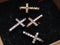 5pcs crystal cross charm pendant, cz pave cross charm, bracelet necklace pendant,faith,religious,Royal cross charm,gold plated over brass