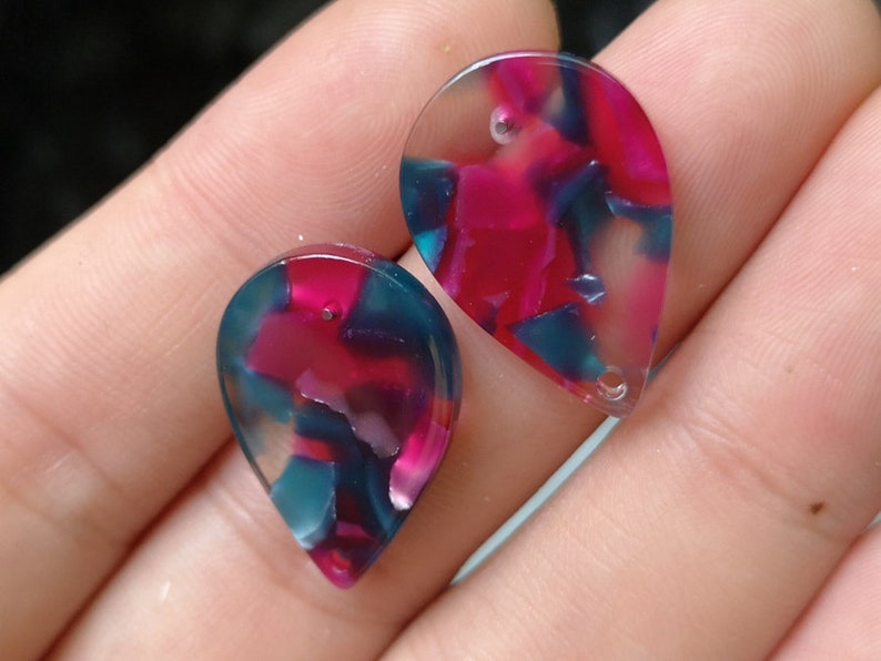 10pcs Teardrop Acetate Celluloid Earring Ear Stud Cellulose Acetate Colorful Charm Diy Jewelry Accessories Craft Supplies