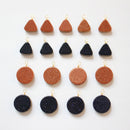 6pcs Round Triangle Synthetic Natural Stone Blue Sandstone Jewelry making diy charm