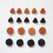 6pcs Round Triangle Synthetic Natural Stone Blue Sandstone Jewelry making diy charm