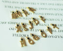 26PCS/set Real Gold Plated Zircon Initial Letter Charms,cz Pave Letter Charm,Tiny Letter Charms,Words Bracelet/Necklace Diy,Letter Finding