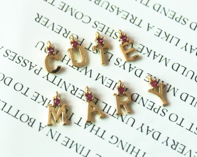 26PCS/set Real Gold Plated Zircon Initial Letter Charms,cz Pave Letter Charm,Tiny Letter Charms,Words Bracelet/Necklace Diy,Letter Finding