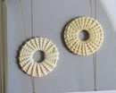 4pcs Natural Rattan Wood Earring Hoops,40MM Round Wooden Charms Handwoven Circle Findings Woven Boho Jewelry Making Blanks