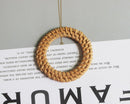 4pcs Natural Rattan Wood Earring Hoops,40MM Round Wooden Charms Handwoven Circle Findings Woven Boho Jewelry Making Blanks