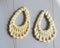 4pcs Natural Rattan Wood Earring Hoops, Teardrop Wooden Charms Handwoven Circle Findings Woven Boho Jewelry Making Blanks