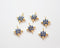 6pcs Real 18K Gold Plated Star Charm,Gold Initial Charm,Vermeil Star Pendant,Tiny Gold Star Connector,cz pave star Charm