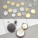 10PCS Gold Plated Brass Disc Coin Charm Pendant,Pad Connector, Paste non-porous cab