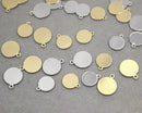 10PCS Gold Plated Brass Disc Coin Charm Pendant,Pad Connector, Paste non-porous cab