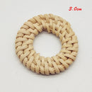 4pcs Natural Rattan Wood Earring Hoops,circle/teardrop/square,Round Wooden Charms Handwoven Circle Findings Woven Boho Jewelry Making Blanks