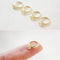 6pcs Real 18k gold plated cz pave ring charm, round circle charm, ring pendant