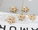 5PCS Real 14K Gold Plated Cubic Zirconia Snowflake Charms,CZ Pave Star Connector