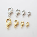 10PCS,Real Gold Plated Brass Lobster Clasp Oval Lobster Clasps, necklace findings, jewellery clasps