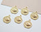 6pcs Real 18K Gold Plated Dainty Peace Dove/Face/Eye Charm ,Disc Charm,Gold Initial Charm,Face Coin Charm