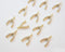 10pcs Real Gold Plated Brass Charm, CZ Pave Wish Bone Charm Pendant, Wish Charm , Gold Wishbone