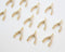 10pcs Real Gold Plated Brass Charm, CZ Pave Wish Bone Charm Pendant, Wish Charm , Gold Wishbone