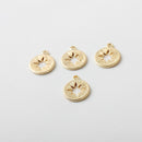 10pcs Real 18K Gold Plated Star Charm,Gold Initial Charm,Vermeil Star Pendant,Gold Initial Charms,Round Coin Charm