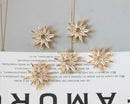 5PCS Real 14K Gold Plated Cubic Zirconia Snowflake Charms,CZ Pave Star Connector