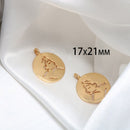 10pcs Real 18K Gold Plated Dainty Face Charm ,Round Face Charm, Disc Charm,Gold Initial Charm,Face Coin Charm