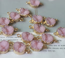 10PCS Round Imitation Druzy, Pink Druzy Connector, Resin Druzy Pendant Charm Drop, Bezel Gem Druzy, Link, 14*21MM, Jewelry Findings