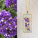 Flower Larkspur necklace,Purple necklace,pressed flower necklace,Real Larkspur necklace,Birthday gift for her,Gift for Her, Gift Under 20