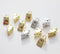 6pcs Real 18K Gold Plated Cheese Charm, Gold Initial Charm, Vermeil Cheese Pendant, Food, Dessert,Cake