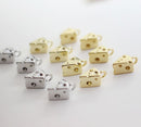 6pcs Real 18K Gold Plated Cheese Charm, Gold Initial Charm, Vermeil Cheese Pendant, Food, Dessert,Cake