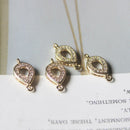 10pcs Real Gold Plated Oval Charm, Gold Initial Charm, Vermeil Oval Pendant, Gold Oval Connector, CZ Pave Oval Charm