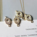 10pcs Real Gold Plated Oval Charm, Gold Initial Charm, Vermeil Oval Pendant, Gold Oval Connector, CZ Pave Oval Charm