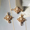 10pcs Real Gold Plated Flower Charm, Gold Initial Charm, Vermeil Flower Pendant, Gold Flower Connector, CZ Pave Oval Charm