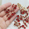 10pcs CZ Pave Cherry Charm, Zircon Cherry Pendant, fruit Charm, Food, Pave Charm, Gold Plated Over Brass