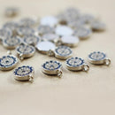 10pcs Real Platinum Plated Evil Eye Charm, Blue Evil Eye, CZ Pave Round, Evil Eye Pendant, Bracelets Finding,Trendy Charm,Gold Initial Charm