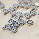 10pcs Real Platinum Plated Evil Eye Charm, Blue Evil Eye, CZ Pave Round, Evil Eye Pendant, Bracelets Finding,Trendy Charm,Gold Initial Charm