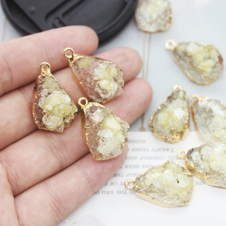 10PCS Large Oval Imitation Druzy, Druzy Charm, Resin Druzy Pendant Charm Drop, Bezel Gem Druzy, Jewelry Findings