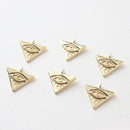 6pcs Nickel Free Real 18K Gold Plated Evil Eye Charm ,Triangle Evil Eye,Bracelets Finding,Trendy Charm,Gold Initial Charm