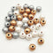 200PCS 8MM/10MM/12MM Wood Bead, Gold/Gray/Pearl White Bead Charm, Metallic Color Beads