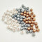 200PCS 8MM/10MM/12MM Wood Bead, Gold/Gray/Pearl White Bead Charm, Metallic Color Beads