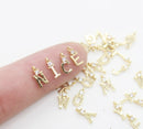 26PCS/set Real Gold Plated Zircon Initial Letter Charms,cz Pave Letter Charm,Tiny Letter Charms,Words Bracelet/Necklace Diy,Letter Finding