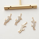 6pcs Real 18K Gold Plated Cat Charm,CZ PAVE Cat, Zircon Cat Charm,Animal Charm, Cat Drop,Jewelry Making