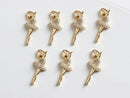 6pcs Real Gold Plated Ballet Girl Charm, CZ Pave Ballet Girl Pendant, Bracelets Finding,Trendy Charm,Gold Initial Charm