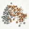 200PCS 8MM/10MM/12MM Wood Bead, Gold/Gray/Pearl White Bead Charm, Metallic Color Beads